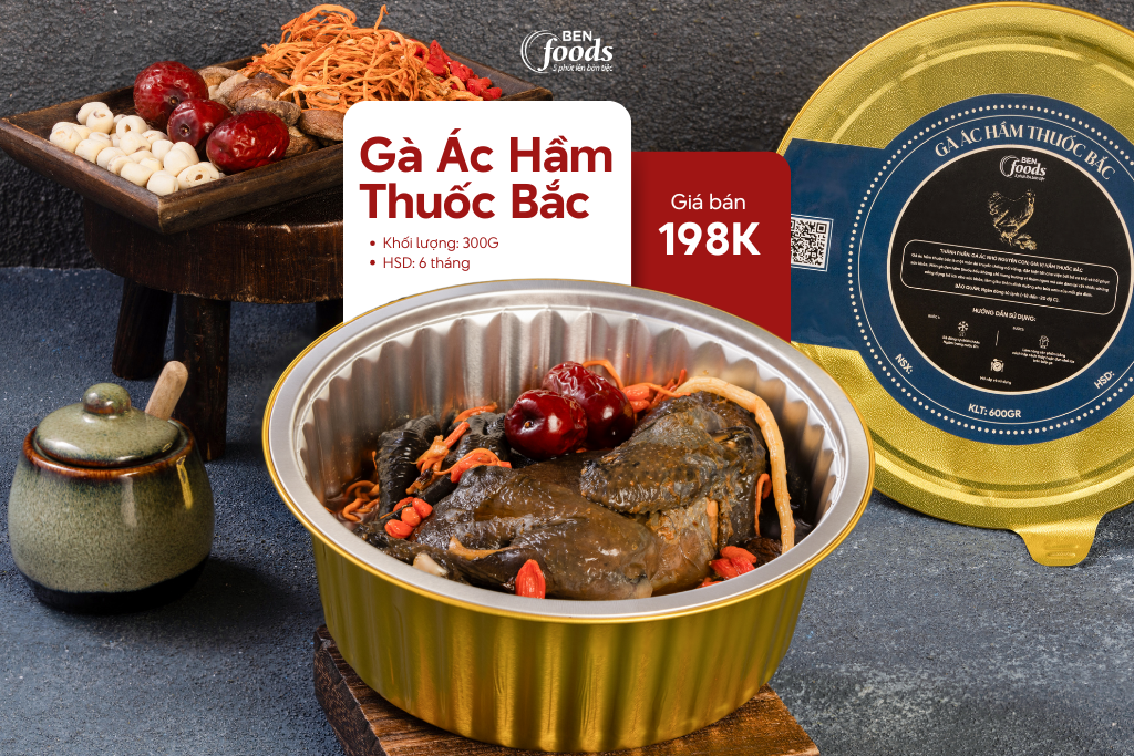 Gà Ác Hầm Thuốc Bắc chế biến sẵn ăn liền